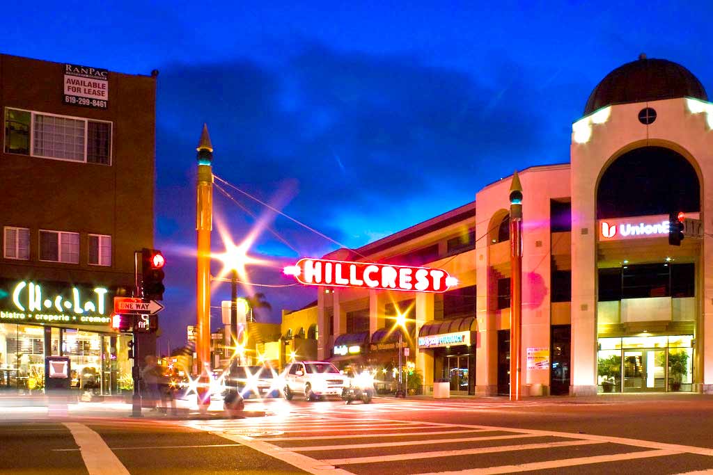 Hillcrest neighborhood downtown in San Diego