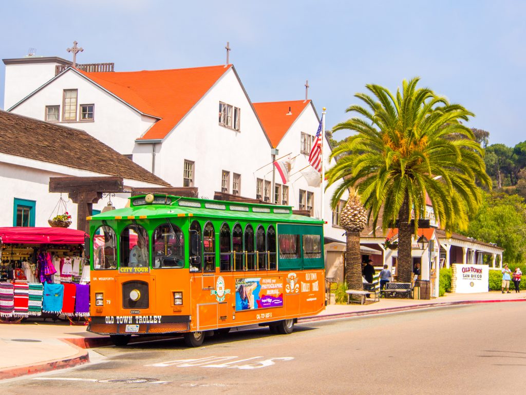 San Diego, USA shot of the old town trolley